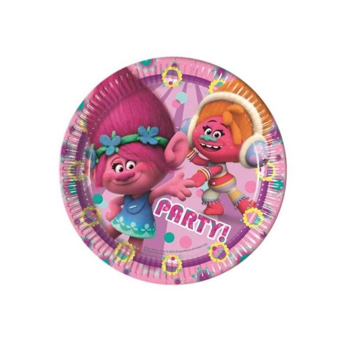 Trolls Paper Party  Plates (8 Pack)