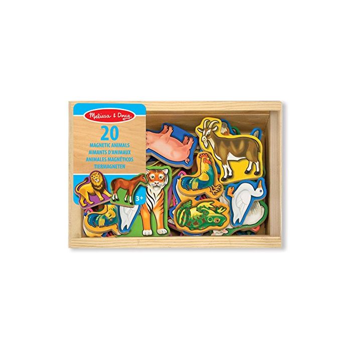 Melissa and Doug - 20 Wooden Animal Magnets in a Box