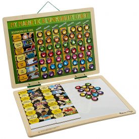 Melissa & Doug - Deluxe Wooden Magnetic Responsibility Chart With 90 Magnets
