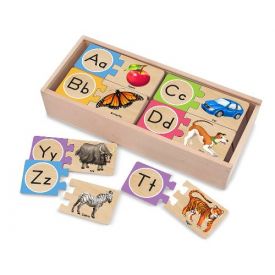 Melissa and Doug - Self-Correcting Wooden Alphabet Puzzles With Storage Box (40 pcs)