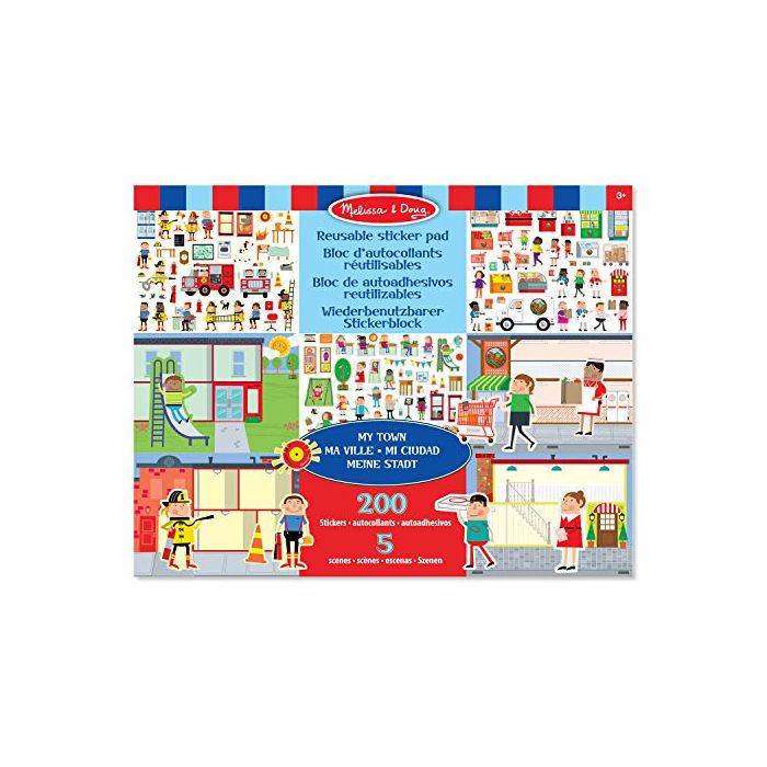 Melissa & Doug - Reusable Sticker Pad: My Town - 200+ Stickers and 5 Scenes