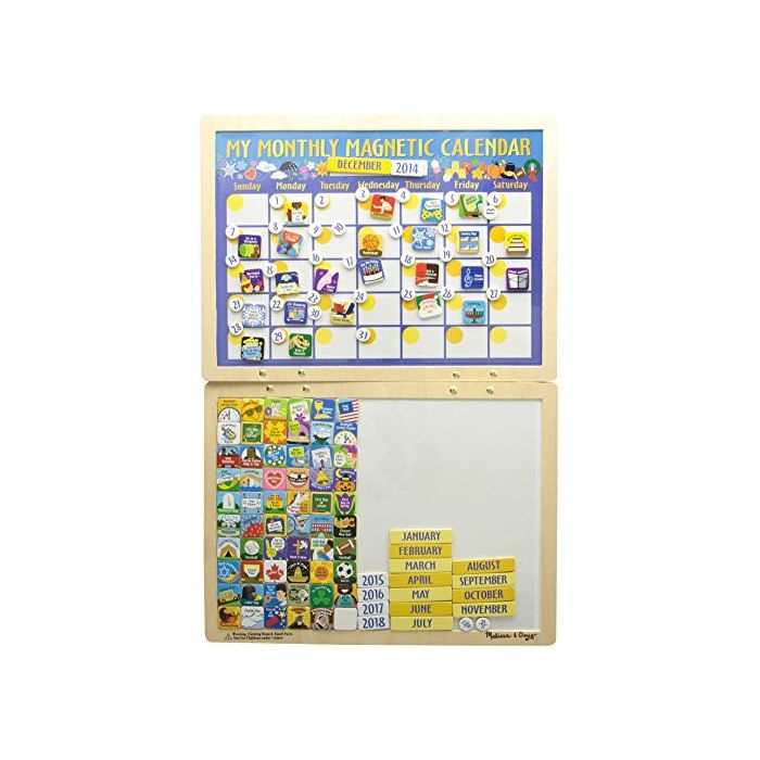 Melissa and Doug Deluxe Monthly Wooden Magnetic Calendar 