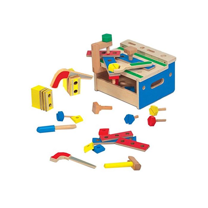 Melissa & Doug Hammer and Saw Tool Bench Wooden Building Set (32 pcs)