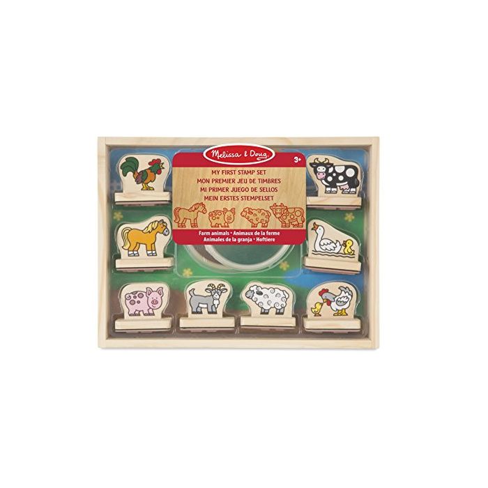 Melissa & Doug Wooden My First Stamp Set - Farm Animals