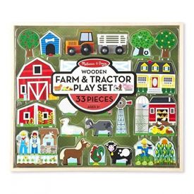 Melissa and Doug Wooden Farm & Tractor Play Set (33 pcs)