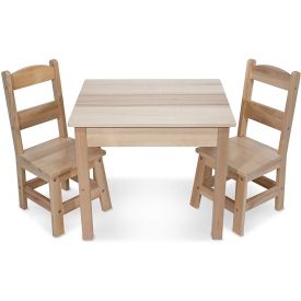 Melissa and Doug Solid Wood Table & Chairs  3-Piece Set