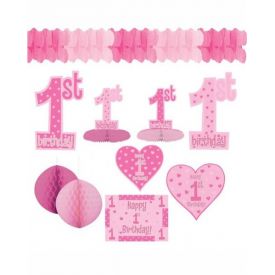 Pink First Birthday Decorating Kit
